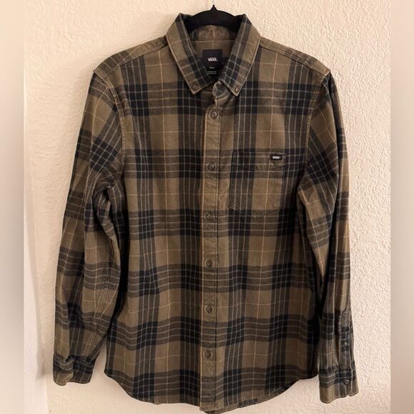 Vans Men's Plaid Shirt - Green and Black - Picture 1 of 6